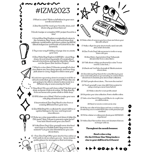 International Zine Month poster 2023 International Zine Month poster 2023